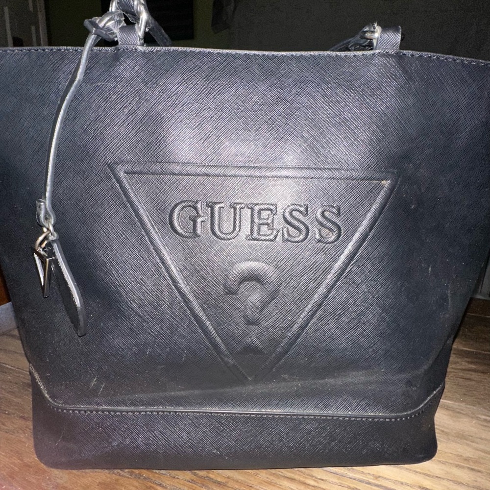 Guess Embossed Black Handbag